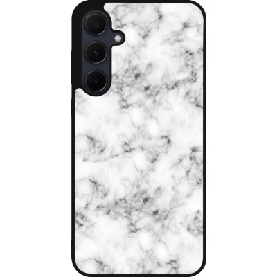 Samsung Galaxy A55 5G Case Hülle - Silikon schwarz Marble 01