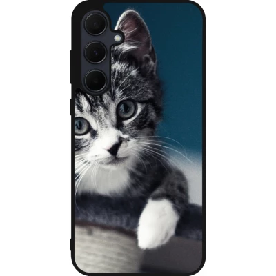 Coque Samsung Galaxy A55 5G - Silicone rigide noir Meow 23