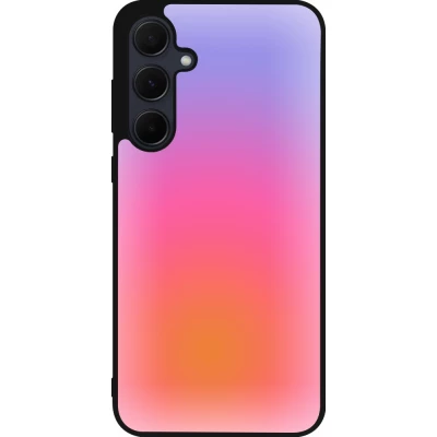 Samsung Galaxy A55 5G Case Hülle - Silikon schwarz Orange Pink Blue Gradient