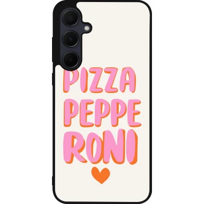 Coque Samsung Galaxy A55 5G - Silicone rigide noir Pizza pepperoni 2026