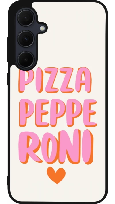 Coque Samsung Galaxy A55 5G - Silicone rigide noir Pizza pepperoni 2026