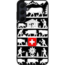 Coque Samsung Galaxy A55 5G - Silicone rigide noir Poya Suisse 1 noir