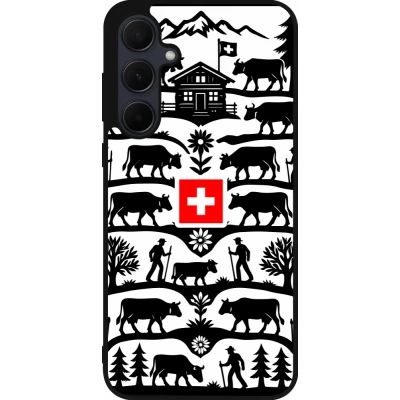 Coque Samsung Galaxy A55 5G - Silicone rigide noir Poya Suisse 3