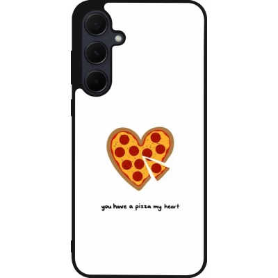 Coque Samsung Galaxy A55 5G - Silicone rigide noir Saint Valentines Day 26 You have my pizza heart