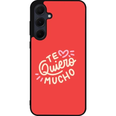 Coque Samsung Galaxy A55 5G - Silicone rigide noir Saint Valentines Day 26 Te quiero mucho
