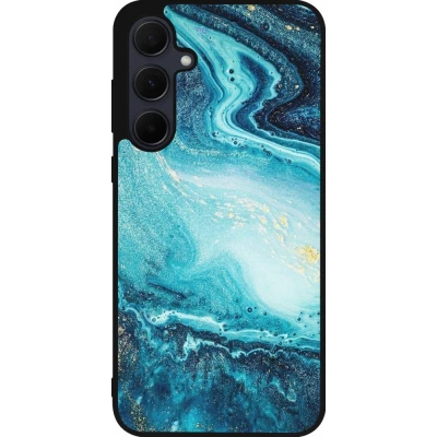 Samsung Galaxy A55 5G Case Hülle - Silikon schwarz Sea Foam Blue