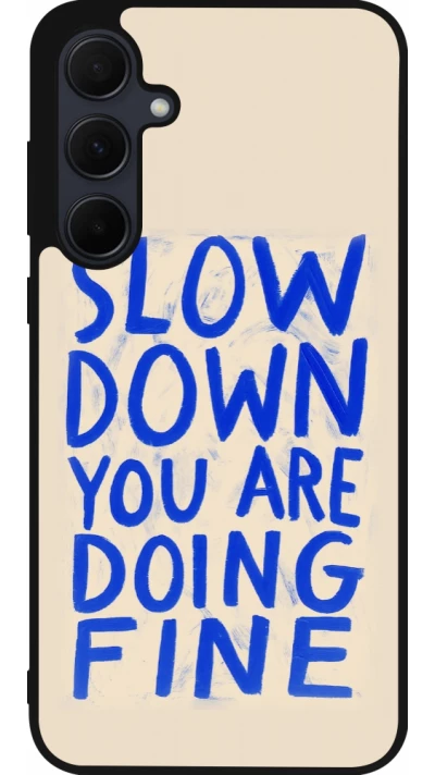 Coque Samsung Galaxy A55 5G - Silicone rigide noir Slow down 2026