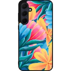 Samsung Galaxy A55 5G Case Hülle - Silikon schwarz Spring 23 colorful flowers