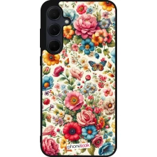 Samsung Galaxy A55 5G Case Hülle - Silikon schwarz Spring 25 fruehling bluetend