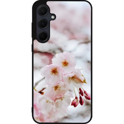 Samsung Galaxy A55 5G Case Hülle - Silikon schwarz Cherry tree Spring 2026