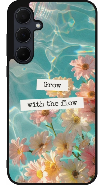 Coque Samsung Galaxy A55 5G - Silicone rigide noir Summer 2025 Grow with the flow