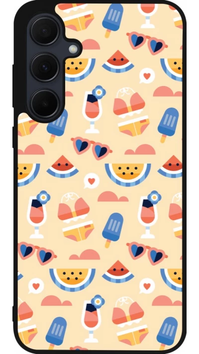 Coque Samsung Galaxy A55 5G - Silicone rigide noir Pattern Summer 2026