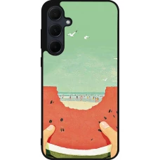 Coque Samsung Galaxy A55 5G - Silicone rigide noir Views through a watermelon Summer 2026