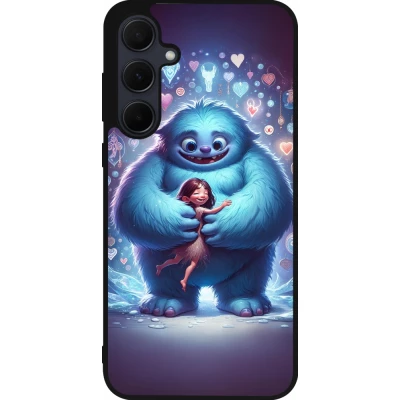 Coque Samsung Galaxy A55 5G - Silicone rigide noir Valentine 2024 Fluffy Love