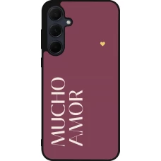 Samsung Galaxy A55 5G Case Hülle - Silikon schwarz Valentine 2024 mucho amor rosado