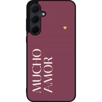 Samsung Galaxy A55 5G Case Hülle - Silikon schwarz Valentine 2024 mucho amor rosado