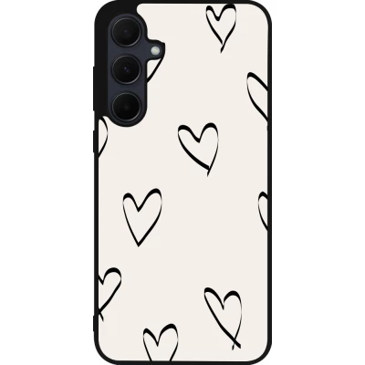 Coque Samsung Galaxy A55 5G - Silicone rigide noir Valentine 2023 minimalist hearts