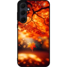 Samsung Galaxy A56 Case Hülle - Silikon schwarz Herbst Magisch Orange