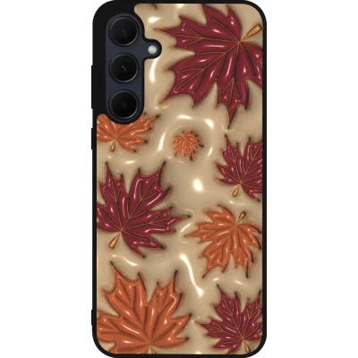 Coque Samsung Galaxy A56 - Silicone rigide noir Autumn 26 3D leaves