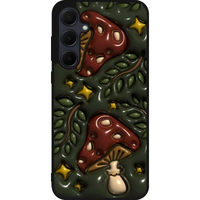 Samsung Galaxy A56 Case Hülle - Silikon schwarz Autumn 26 3D mushrooms