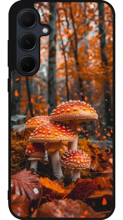 Coque Samsung Galaxy A56 - Silicone rigide noir Autumn 26 Mushrooms in the woods