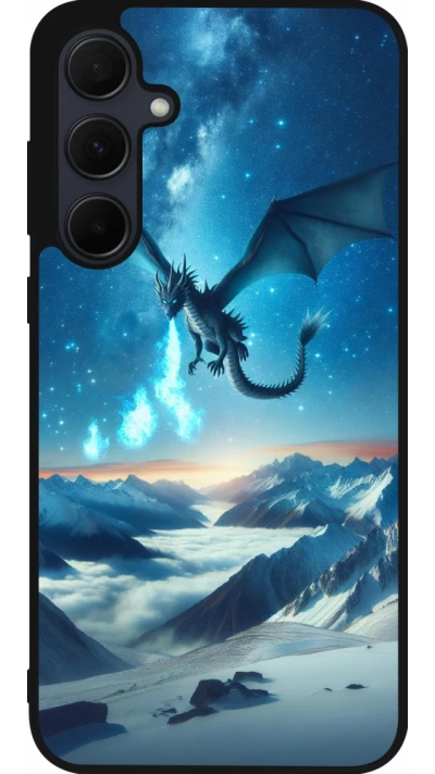 Samsung Galaxy A56 Case Hülle - Silikon schwarz Drache nächtliche Berg