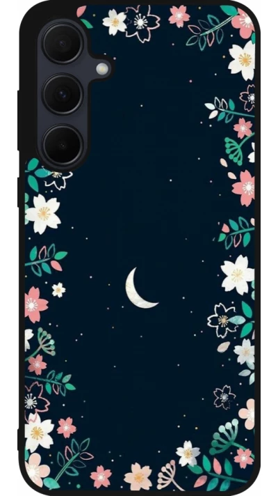Coque Samsung Galaxy A56 - Silicone rigide noir Flowers space