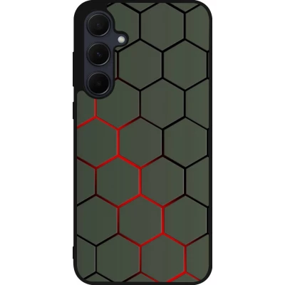 Samsung Galaxy A56 Case Hülle - Silikon schwarz Geometric Line red