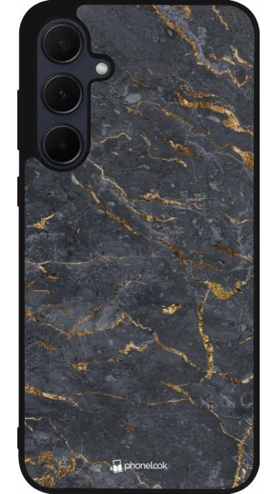 Samsung Galaxy A56 Case Hülle - Silikon schwarz Grey Gold Marble