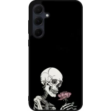 Samsung Galaxy A56 Case Hülle - Silikon schwarz Halloween 2023 rose and skeleton
