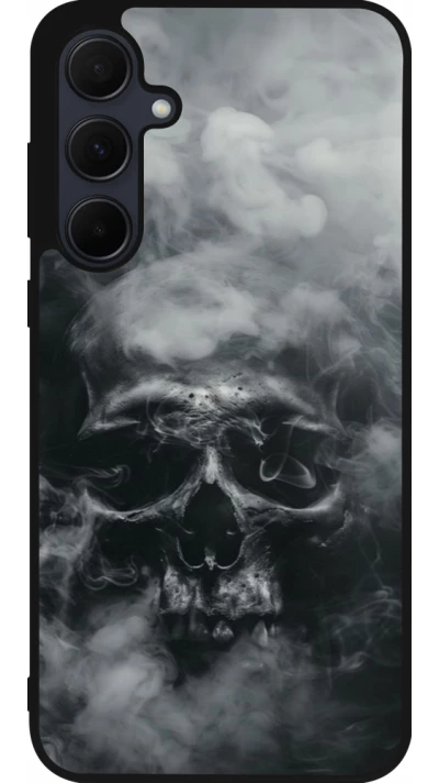 Samsung Galaxy A56 Case Hülle - Silikon schwarz Halloween 2024 smoky skull