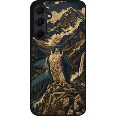 Coque Samsung Galaxy A56 - Silicone rigide noir Linocut Faucun pèlerin