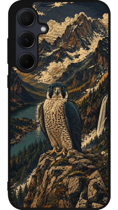 Coque Samsung Galaxy A56 - Silicone rigide noir Linocut Faucun pèlerin