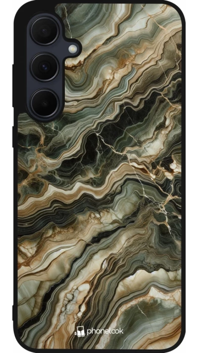Samsung Galaxy A56 Case Hülle - Silikon schwarz Oliv Marmor