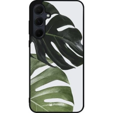 Samsung Galaxy A56 Case Hülle - Silikon schwarz Monstera Plant