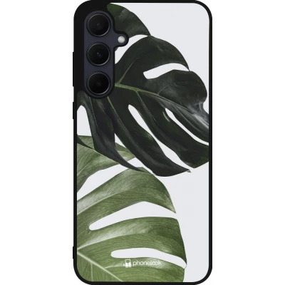 Samsung Galaxy A56 Case Hülle - Silikon schwarz Monstera Plant
