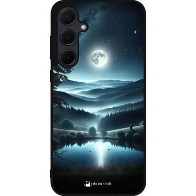 Samsung Galaxy A56 Case Hülle - Silikon schwarz Ansicht des Nachthimmels