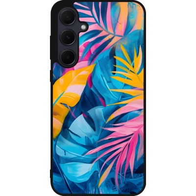 Samsung Galaxy A56 Case Hülle - Silikon schwarz Palms Blue