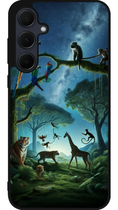 Samsung Galaxy A56 Case Hülle - Silikon schwarz Paradies der exotischen Tiere