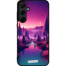 Samsung Galaxy A56 Case Hülle - Silikon schwarz Lila-rosa Landschaft