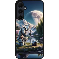 Samsung Galaxy A56 Case Hülle - Silikon schwarz Samurai Katana Mond