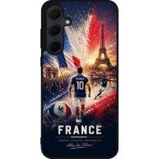 Coque Samsung Galaxy A56 - Silicone rigide noir Football France splash 2026