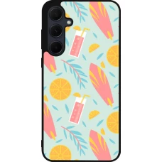 Samsung Galaxy A56 Case Hülle - Silikon schwarz Summer 2025 Pattern citron