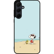 Samsung Galaxy A56 Case Hülle - Silikon schwarz Snoopy on the beach Summer 2026
