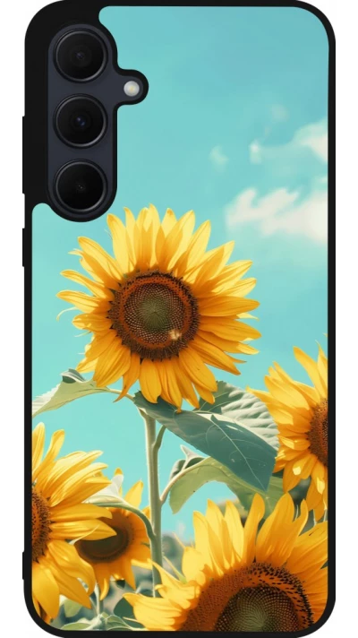 Samsung Galaxy A56 Case Hülle - Silikon schwarz Sunflowers Summer 2026