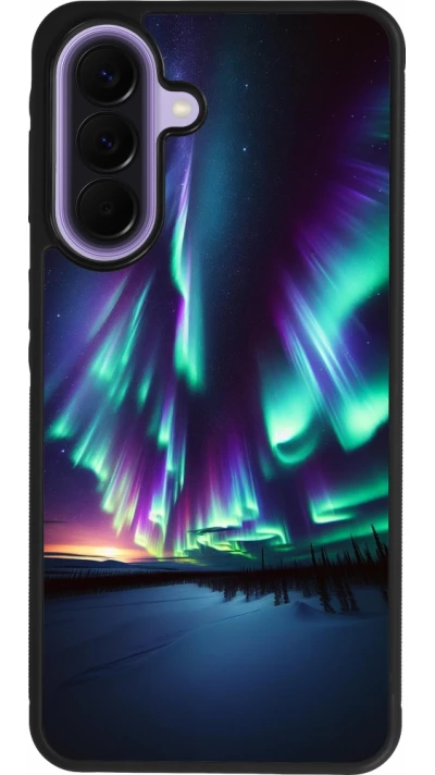 Samsung Galaxy A57 5G Case Hülle - Silikon schwarz Funkelndes Nordlicht