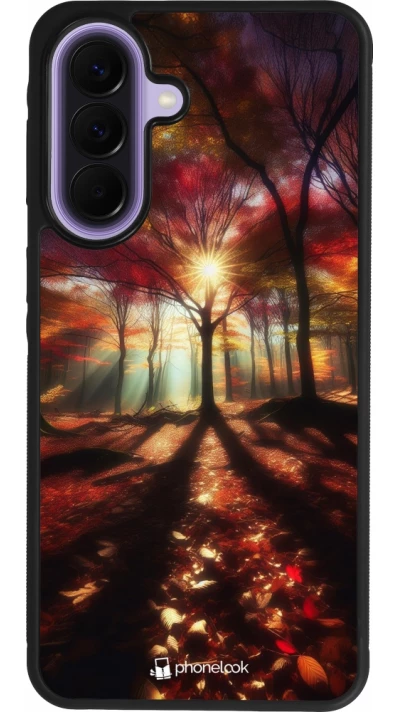Samsung Galaxy A57 5G Case Hülle - Silikon schwarz Herbstlicher goldener Glanz