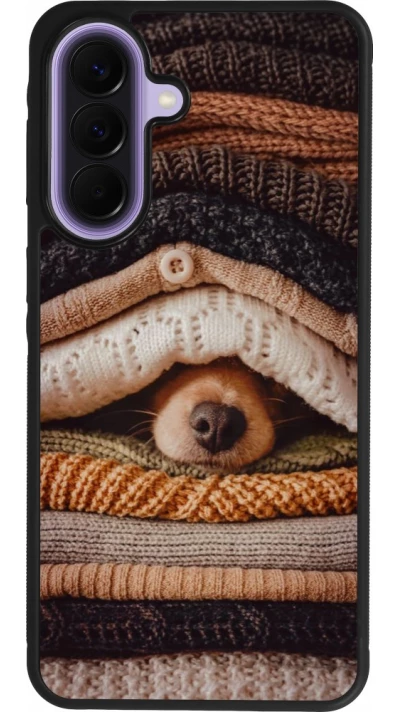 Coque Samsung Galaxy A57 5G - Silicone rigide noir Autumn 26 Dog under the covers