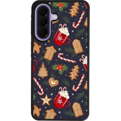 Samsung Galaxy A57 5G Case Hülle - Silikon schwarz Christmas 25 Pattern Gingerbread House