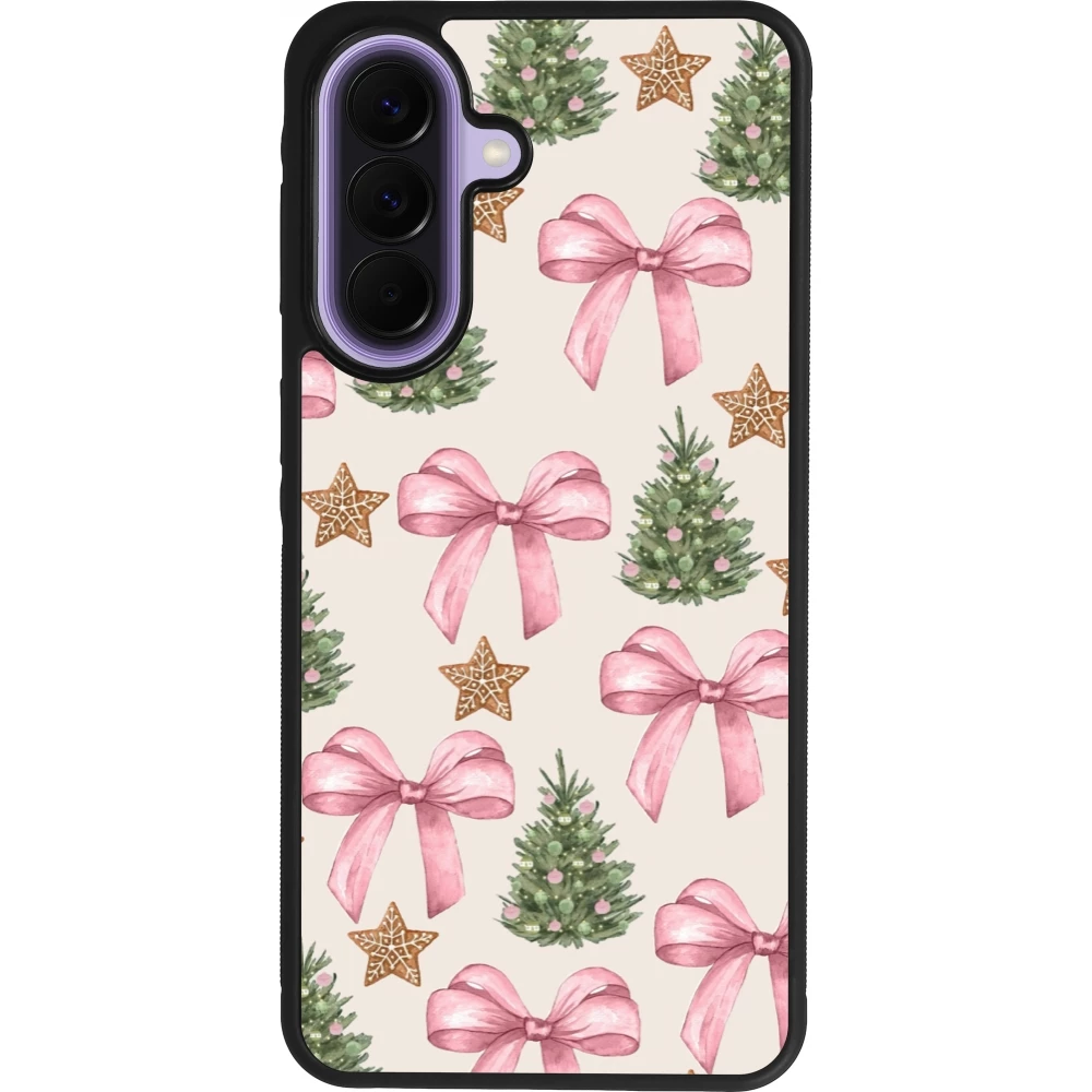 Coque Samsung Galaxy A57 5G - Silicone rigide noir Christmas 25 Vintage Ribbons